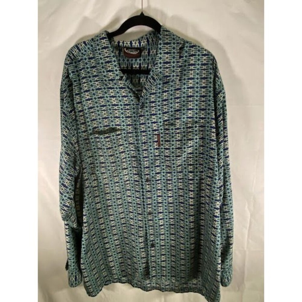 Cross Colours‎ CXC Men's Geometric Long Sleeve Button Down Shirt XXL